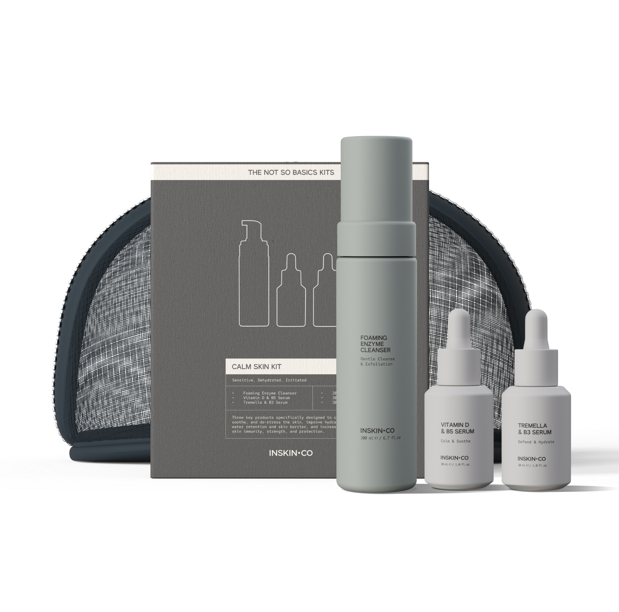 CALM Skin Kit  Foaming Cleanser, Vitamin B5 + D, Tremella + B3