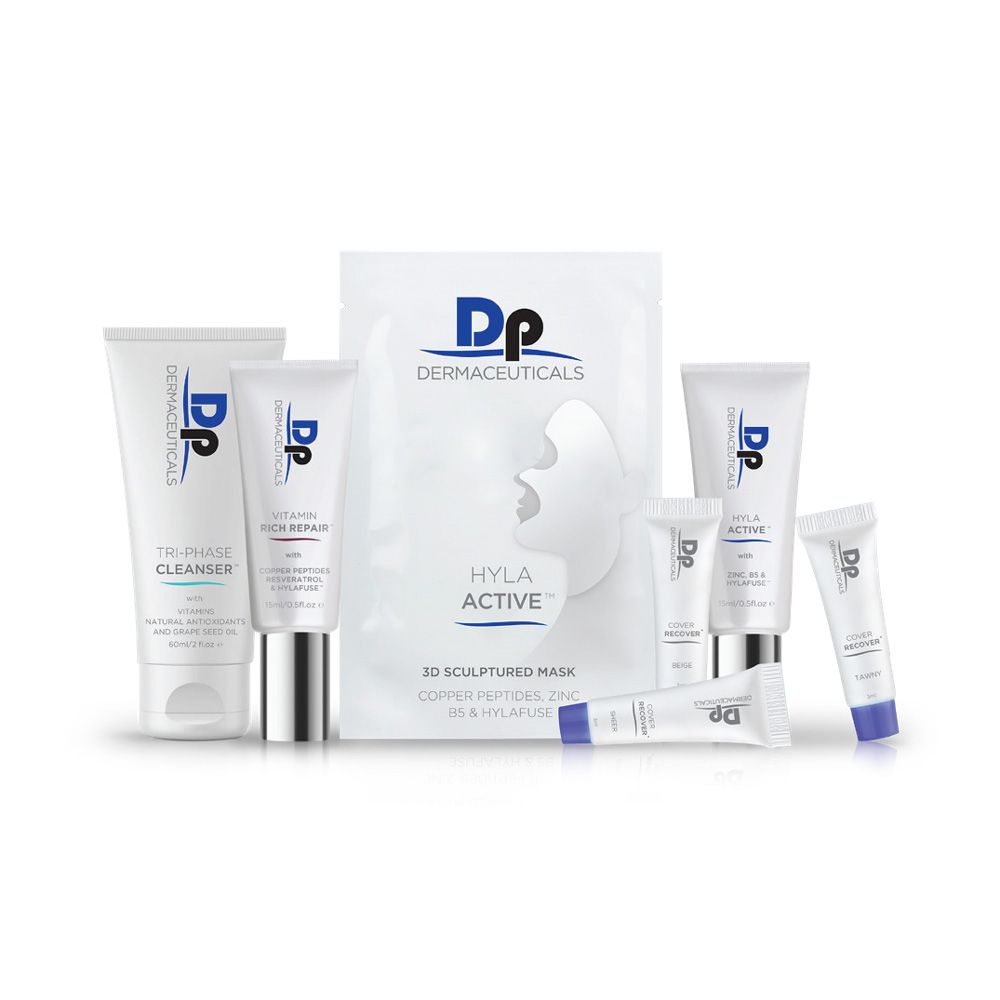 Treatment Homecare set Tri-Phase Cleanser 60ml, CliniPrep+ 88ml, Vitamin Rich Repair 15ml, Hyla Active 15ml, Hyla Active  3D Mask, Cover Recover Sheer 3ml